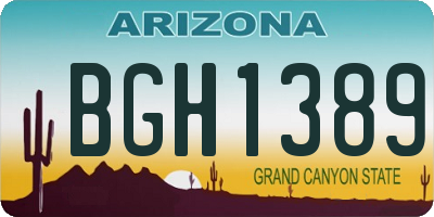 AZ license plate BGH1389