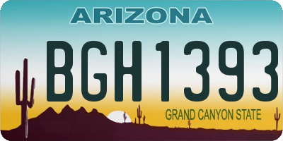AZ license plate BGH1393