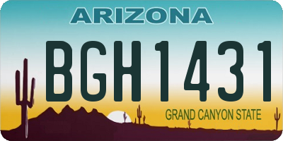 AZ license plate BGH1431