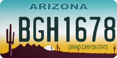 AZ license plate BGH1678