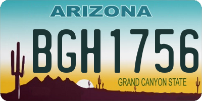AZ license plate BGH1756