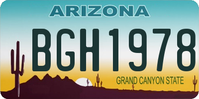 AZ license plate BGH1978