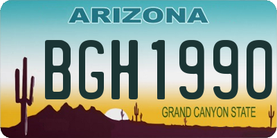 AZ license plate BGH1990