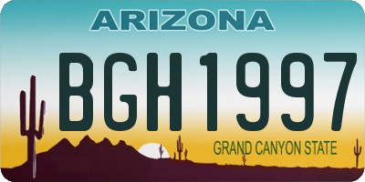 AZ license plate BGH1997