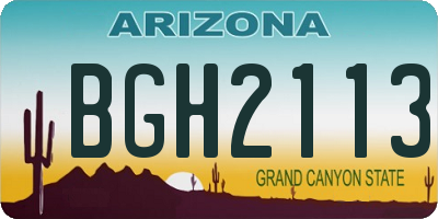 AZ license plate BGH2113