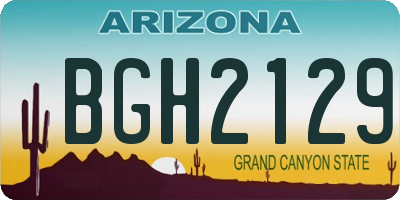 AZ license plate BGH2129