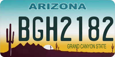 AZ license plate BGH2182