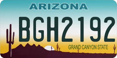 AZ license plate BGH2192