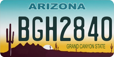 AZ license plate BGH2840