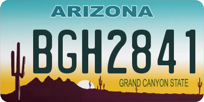 AZ license plate BGH2841