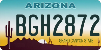 AZ license plate BGH2872