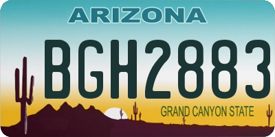 AZ license plate BGH2883