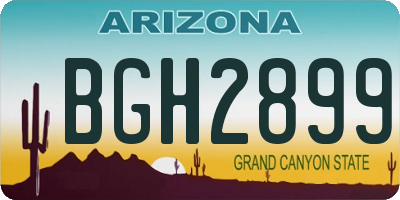 AZ license plate BGH2899