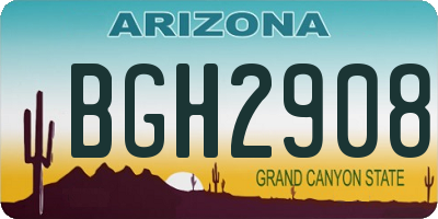 AZ license plate BGH2908