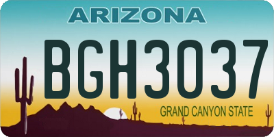 AZ license plate BGH3037