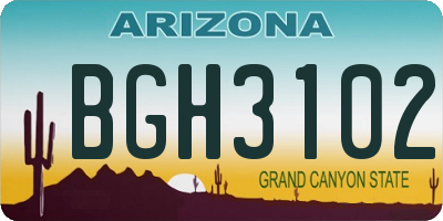 AZ license plate BGH3102