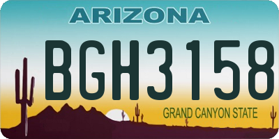 AZ license plate BGH3158