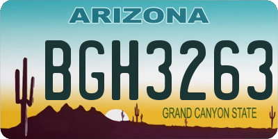 AZ license plate BGH3263