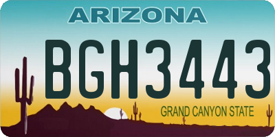 AZ license plate BGH3443