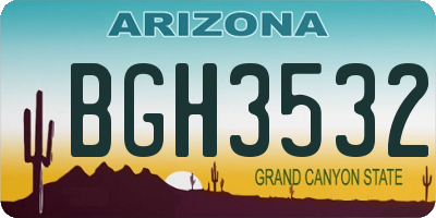 AZ license plate BGH3532