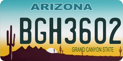 AZ license plate BGH3602