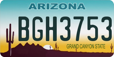 AZ license plate BGH3753