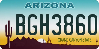 AZ license plate BGH3860