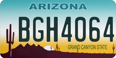 AZ license plate BGH4064