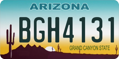 AZ license plate BGH4131
