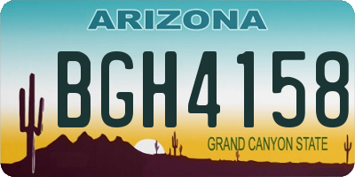AZ license plate BGH4158