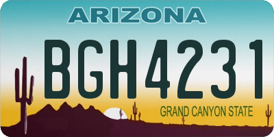 AZ license plate BGH4231