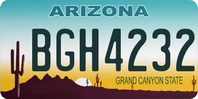 AZ license plate BGH4232