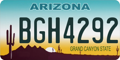 AZ license plate BGH4292
