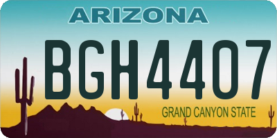 AZ license plate BGH4407