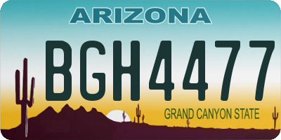 AZ license plate BGH4477
