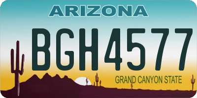 AZ license plate BGH4577