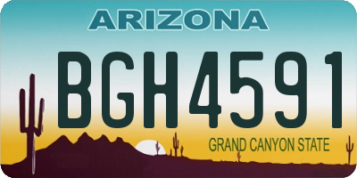 AZ license plate BGH4591