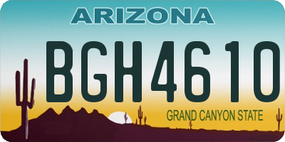 AZ license plate BGH4610