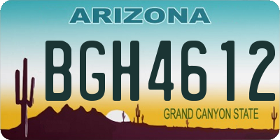 AZ license plate BGH4612