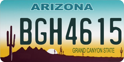AZ license plate BGH4615