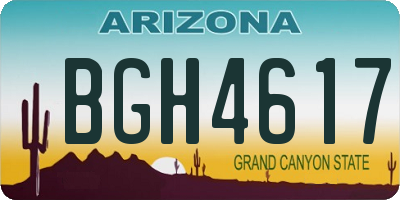 AZ license plate BGH4617