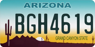 AZ license plate BGH4619