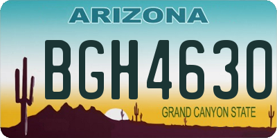 AZ license plate BGH4630