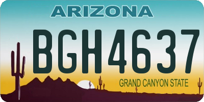 AZ license plate BGH4637