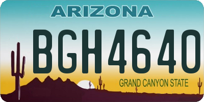 AZ license plate BGH4640