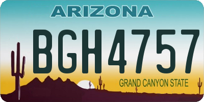 AZ license plate BGH4757