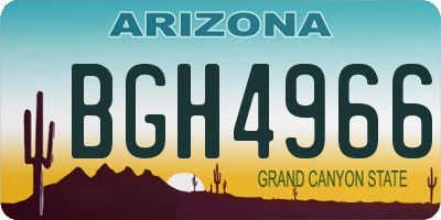 AZ license plate BGH4966