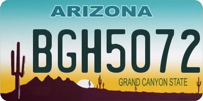 AZ license plate BGH5072