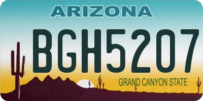 AZ license plate BGH5207