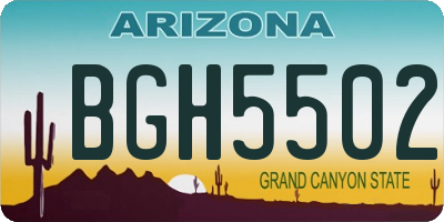 AZ license plate BGH5502